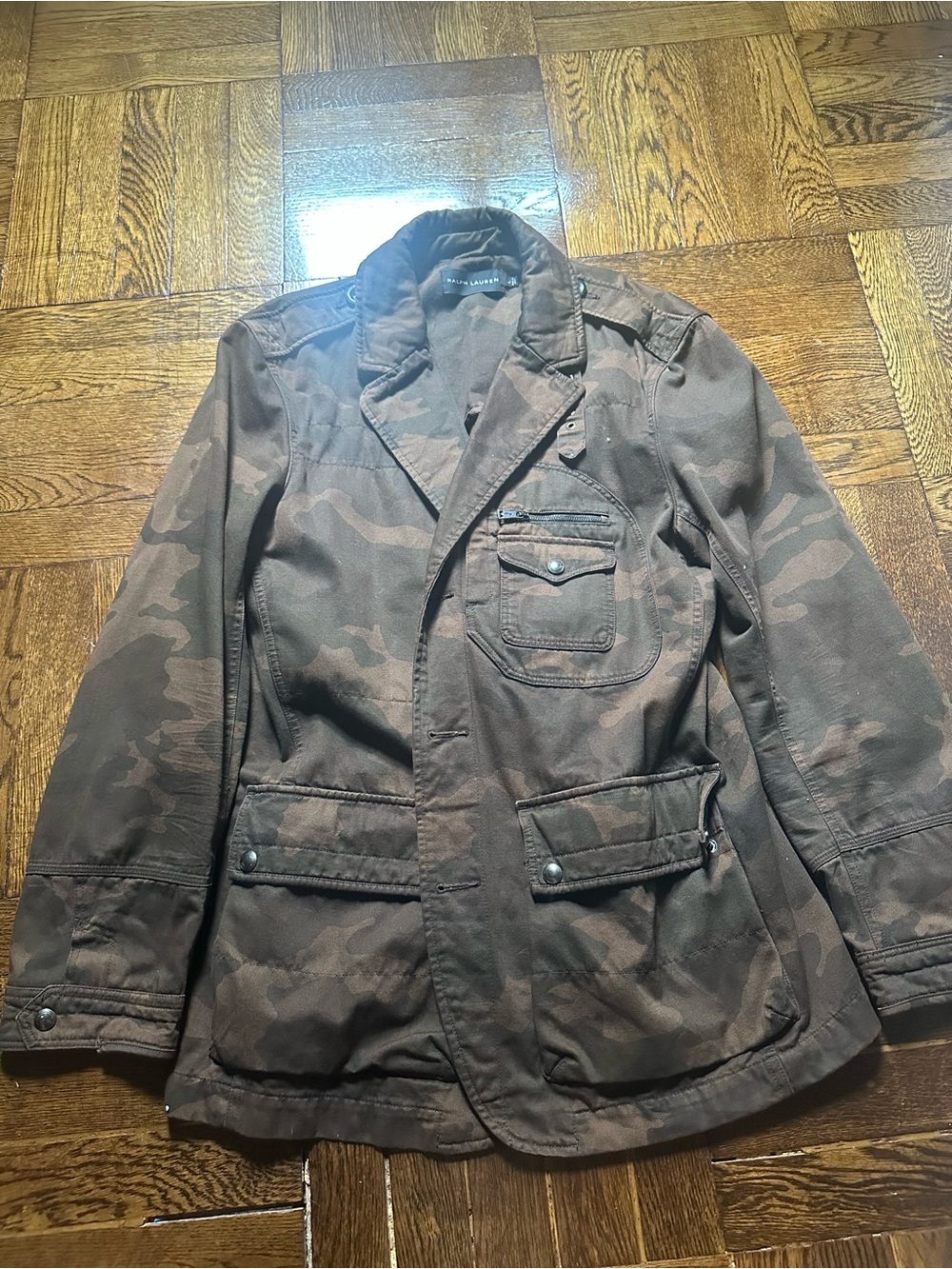 Ralph Lauren Brown Camouflage Military Field Jacket
